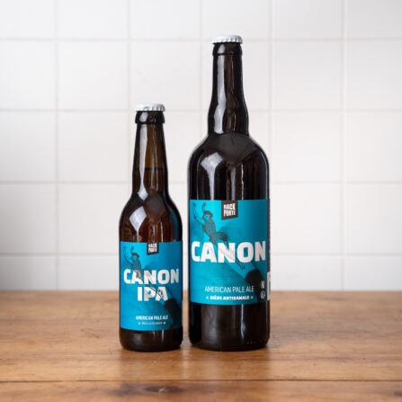 33cl & 75 cl Canon IPA Photo des 2 formats disponibles en bouteille pour la bière Canon IPA