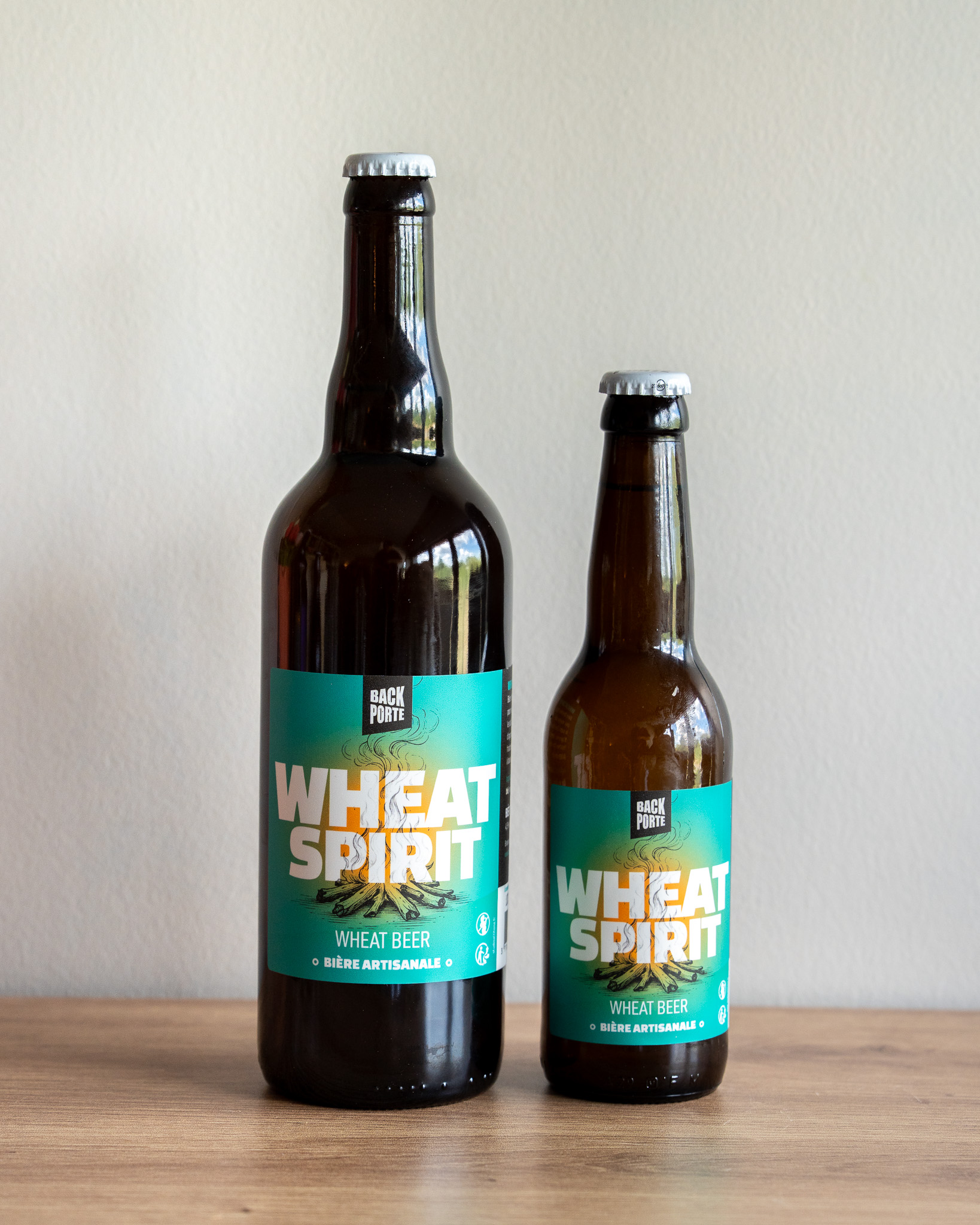 présentation de la bière blanche wheat spirit disponible en 33cl et 75cl intégrant la gamme principale